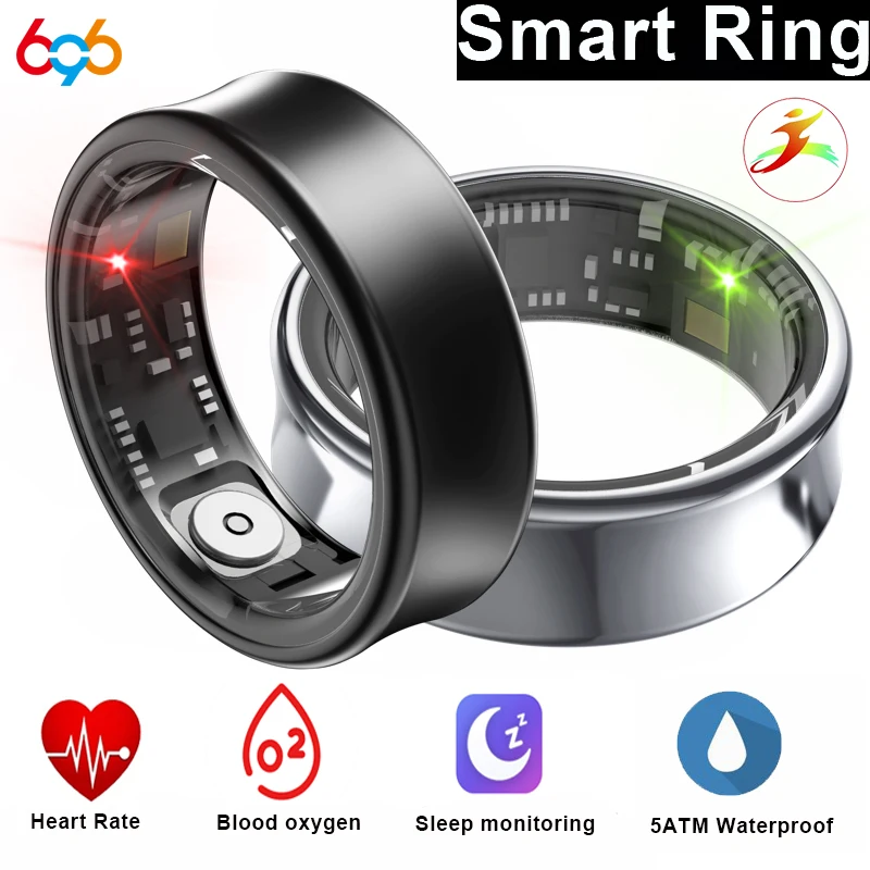 

Smart Ring Men Women Heart Rate Blood Oxygen Sleep Health Bracelet 5ATM Waterproof Gesture Control Sports Fitness Lovers Rings