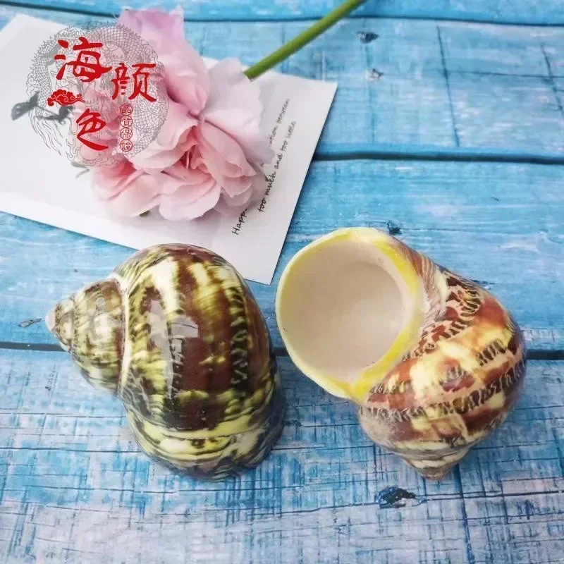Conch Shell Green Snail Aquarium Fish Tank Landscaping Decoration Mediterranean Home Furnishings Hermit Crab Replacement Shell