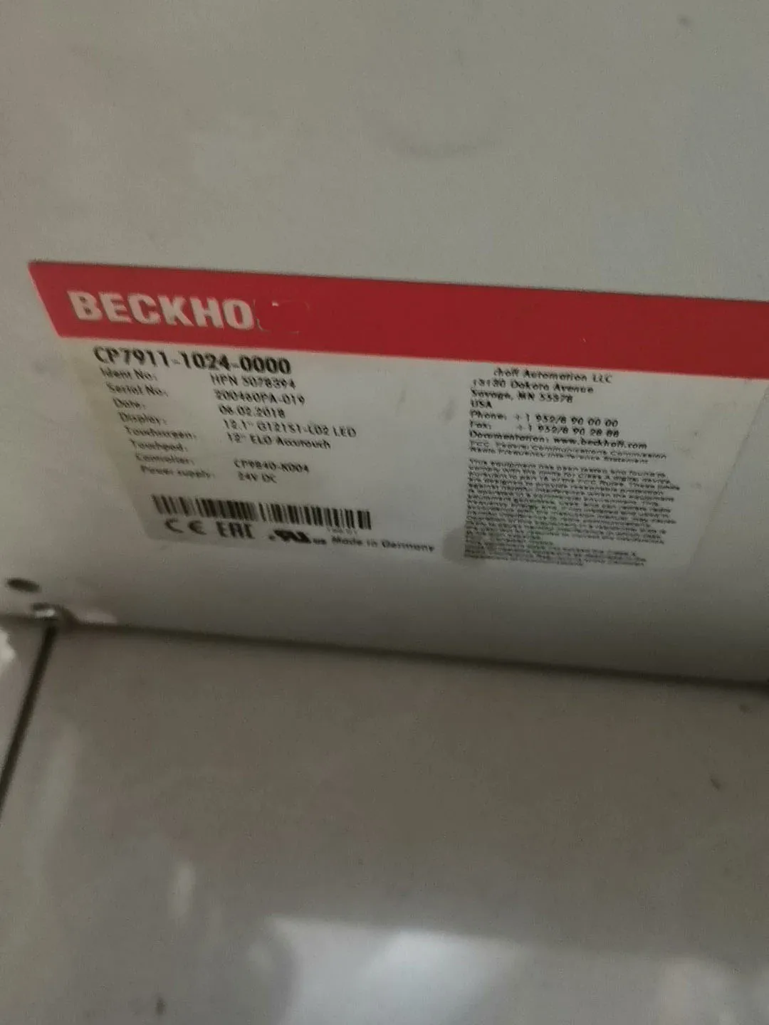 CP7911-1024-0000 para Beckhoff CP7911-1024-0000