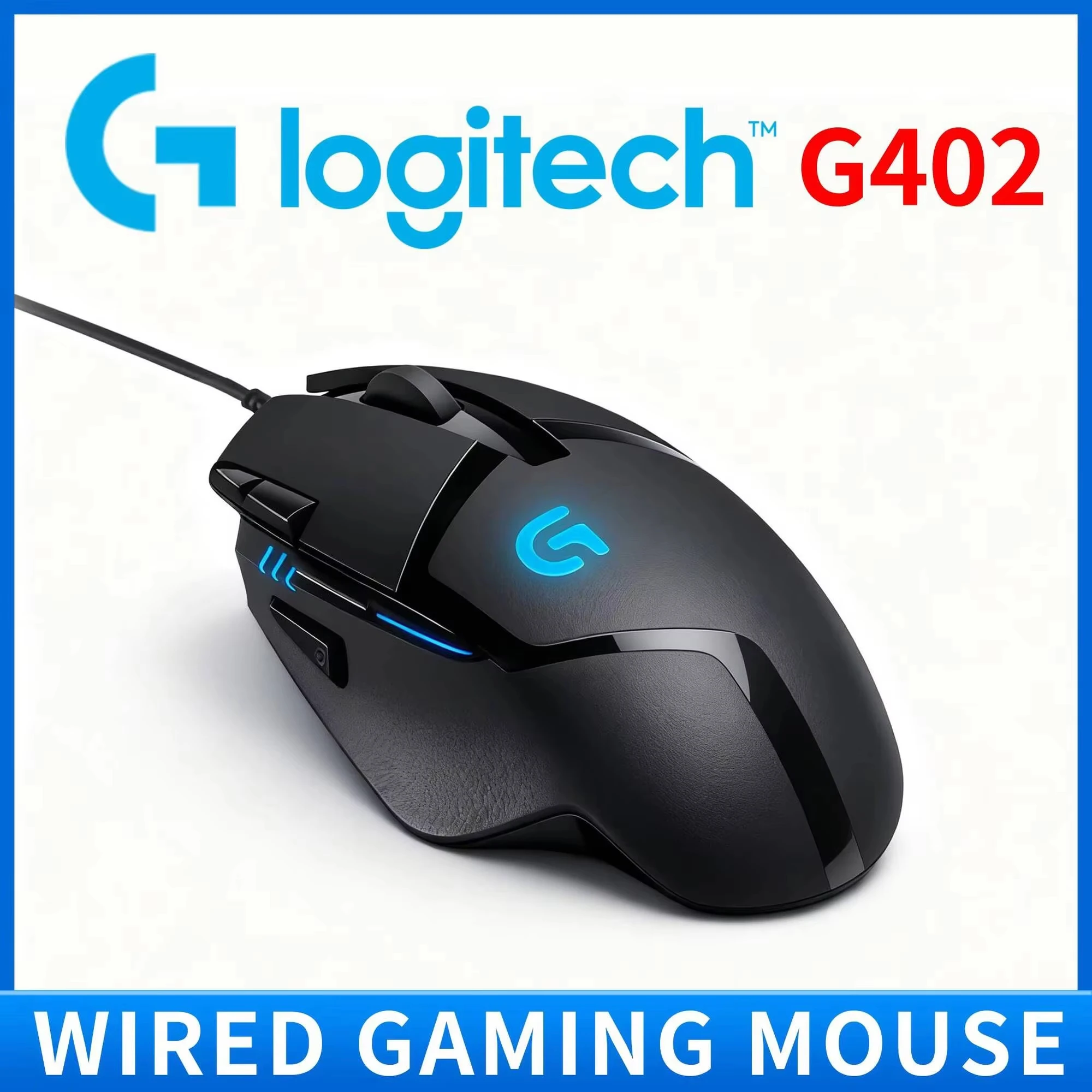 

Logitech G402 Prodigy Gaming Mouse For Esports Player PC Laptop 8000 DPI LIGHTSYNC RGB Ergonomic Wired Optical Computer Gear