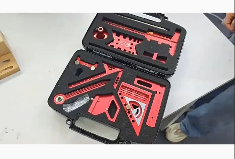 Splicing auxiliary tool set, woodworking measuring tool set with storage box