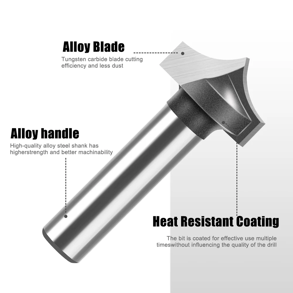 1-4 pezzi set di punte per router per la lavorazione del legno con gambo da 8 mm, coltello per incisione con punta, coltello per piastra porta, macchine utensili per incisione a controllo numerico