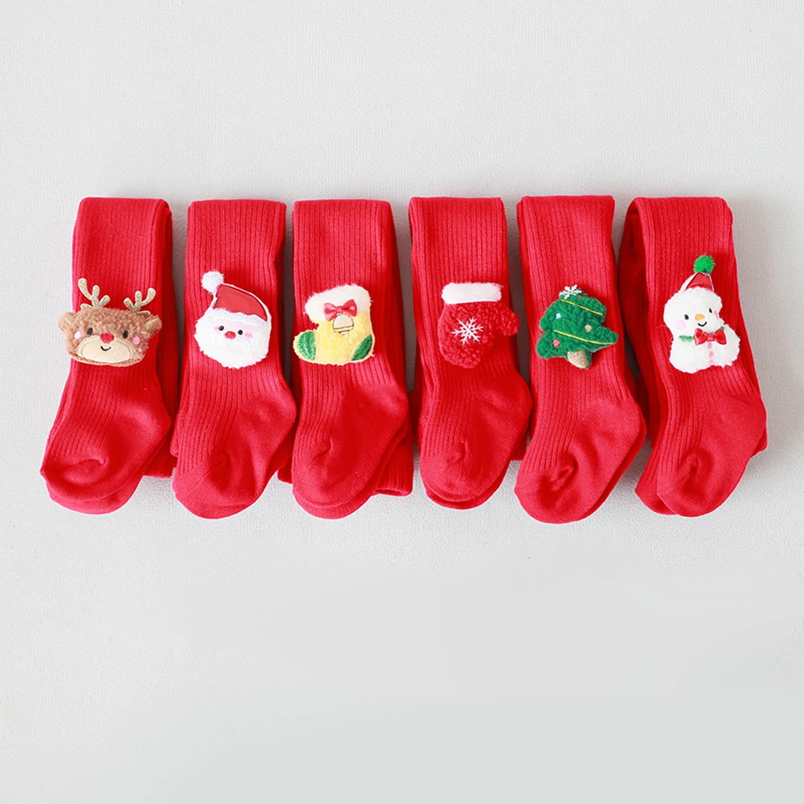 Infant Baby Girls Christmas Suspender Leggings Versatile Spring Autumn Full Length Elastic Tights Pantyhose Socks