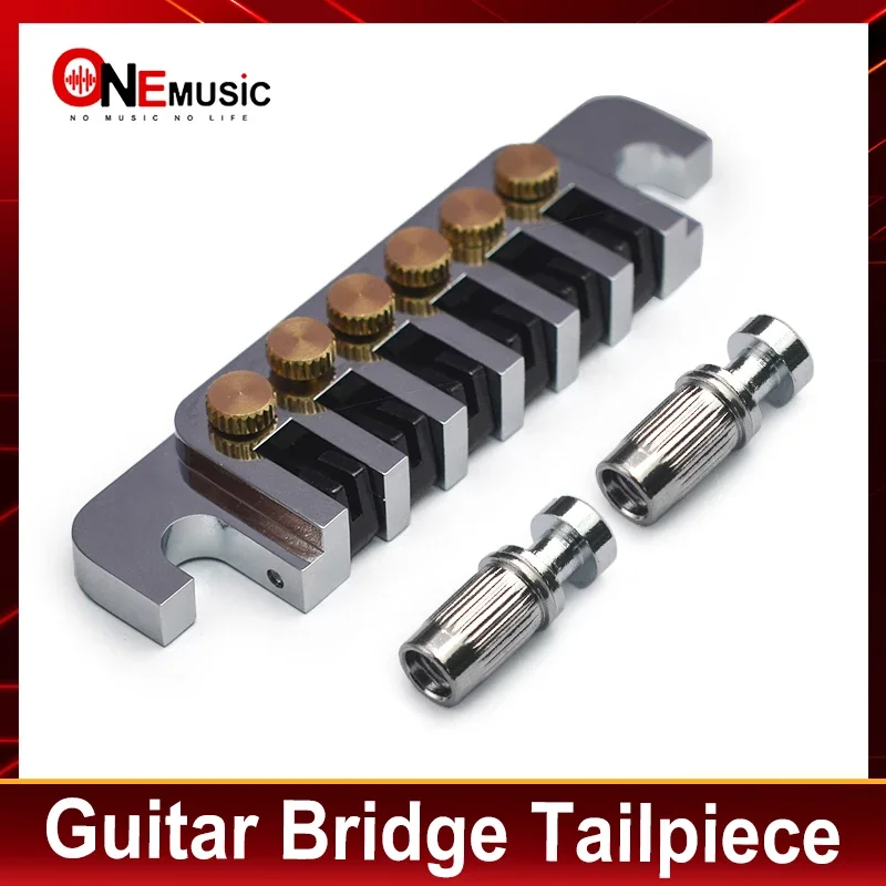 Guitar Bridge Tailpiece Vintage TP 6 70's Bridges with Studs and Inserts Replacement Compatible with LP 6 String Electric Guitar