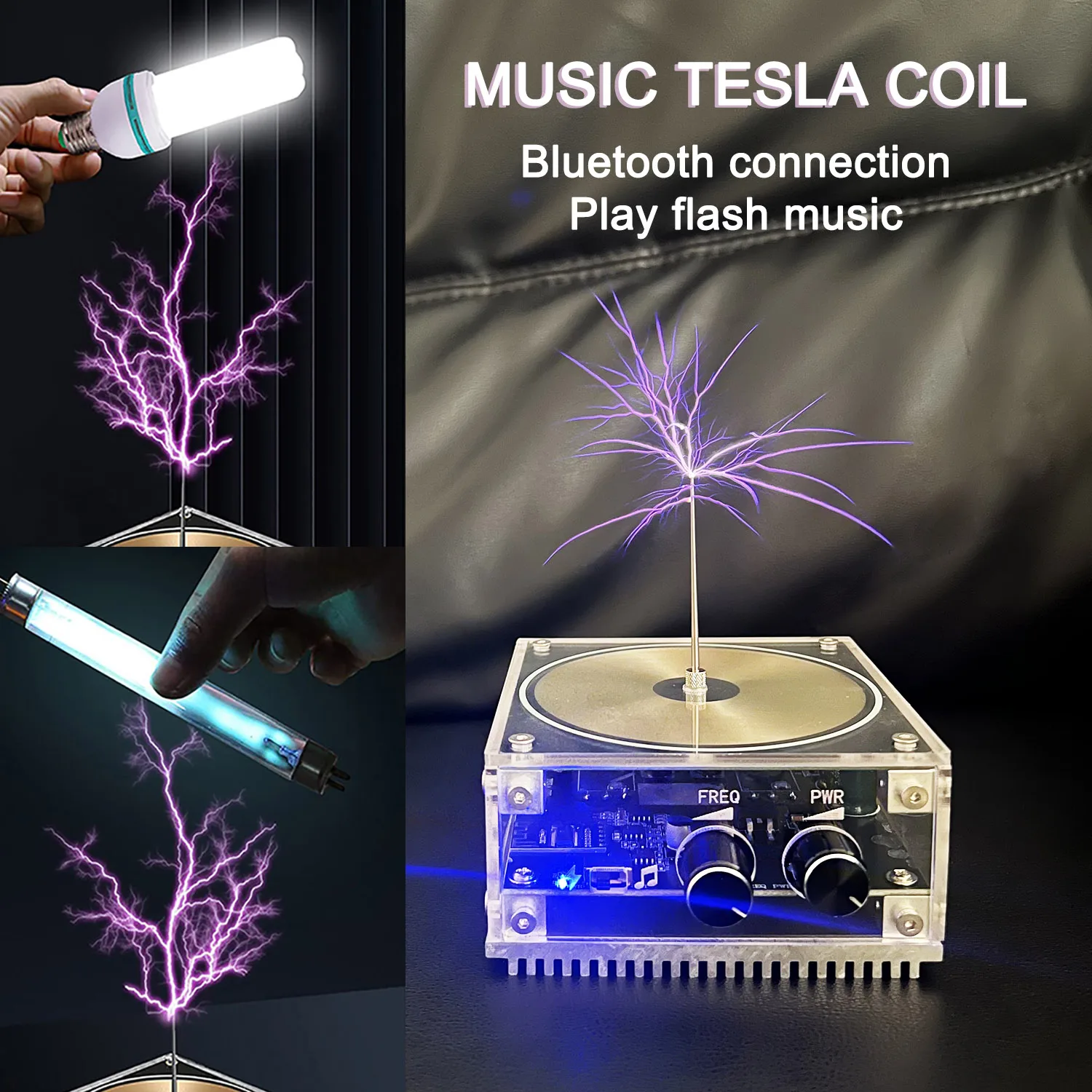 Music Tesla Coil Touchable Artificial Lightning Arc Generator Desktop Toy Wireless Transmission Science Teaching Experimental