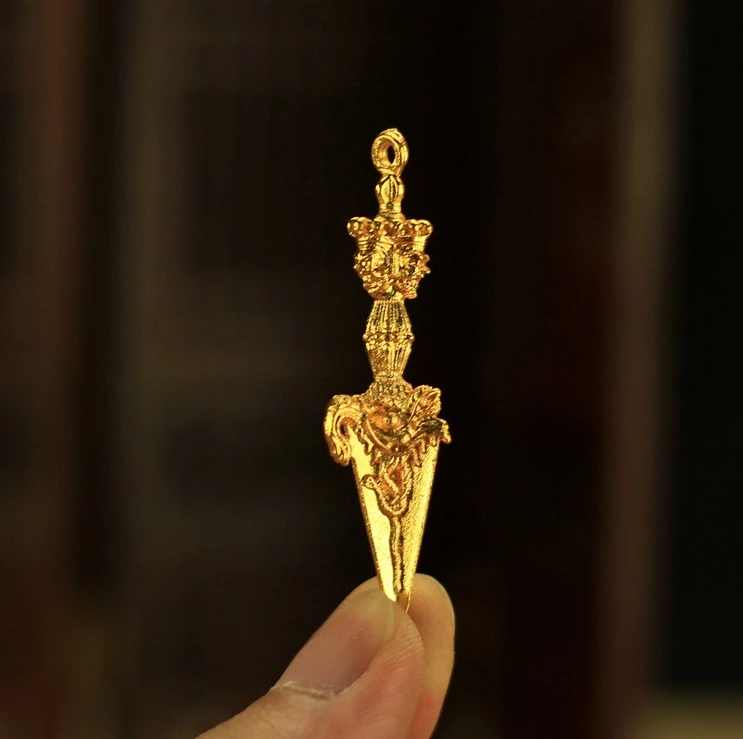 ZZ Tantric Vajrakilaya Pendant Alloy Handmade Nepal Ritual Vajra Pestle Ornament for Daily Wear
