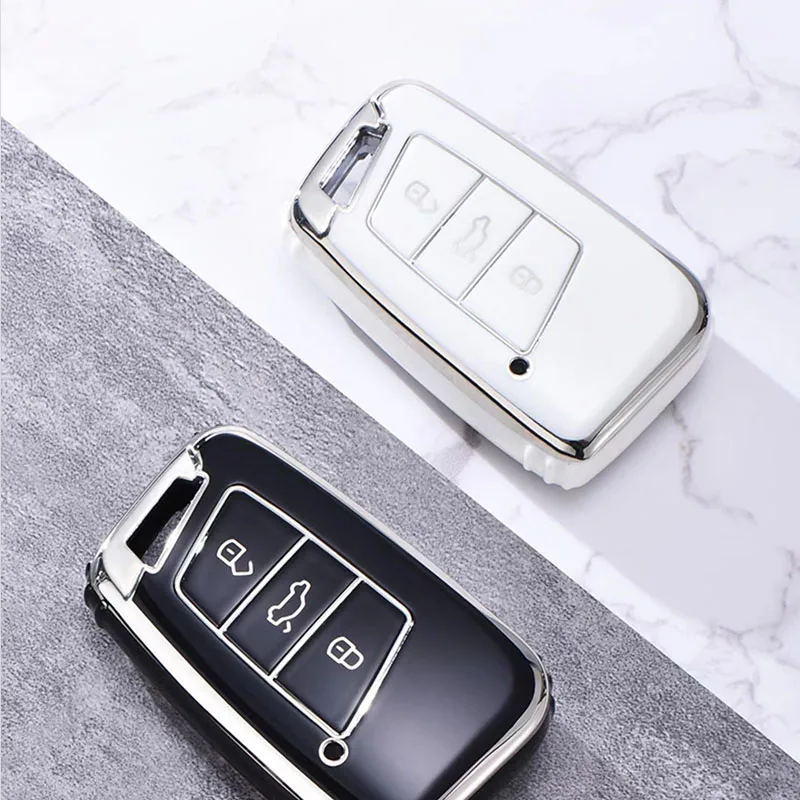 

New Soft TPU Car Remote Key Case Cover Protector Shell for VW Volkswagen Magotan Passat B8 Skoda Superb Kodiaq A7 Tiguan MK2 CC