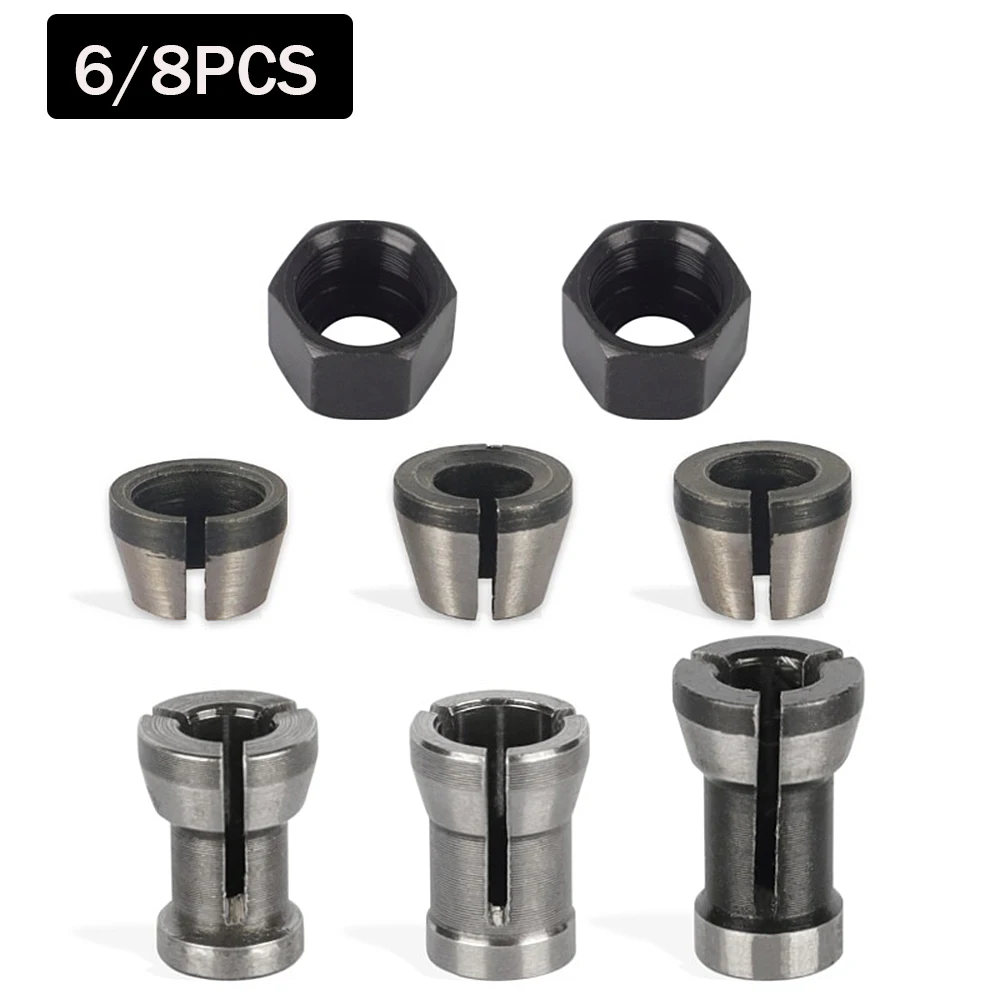 6/8PCS Shaft Sleeve Router Bit Woodworking Milling Cutter For Wood Bit Face Mill Carbide Cutter End Mill