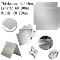 304Stainless Steel Plate 60x60mm 100x100mm 150x150mm 200x200mm 0.1-3mm Thickness Polished Brushed Flat Metal Sheet for Craft DIY
