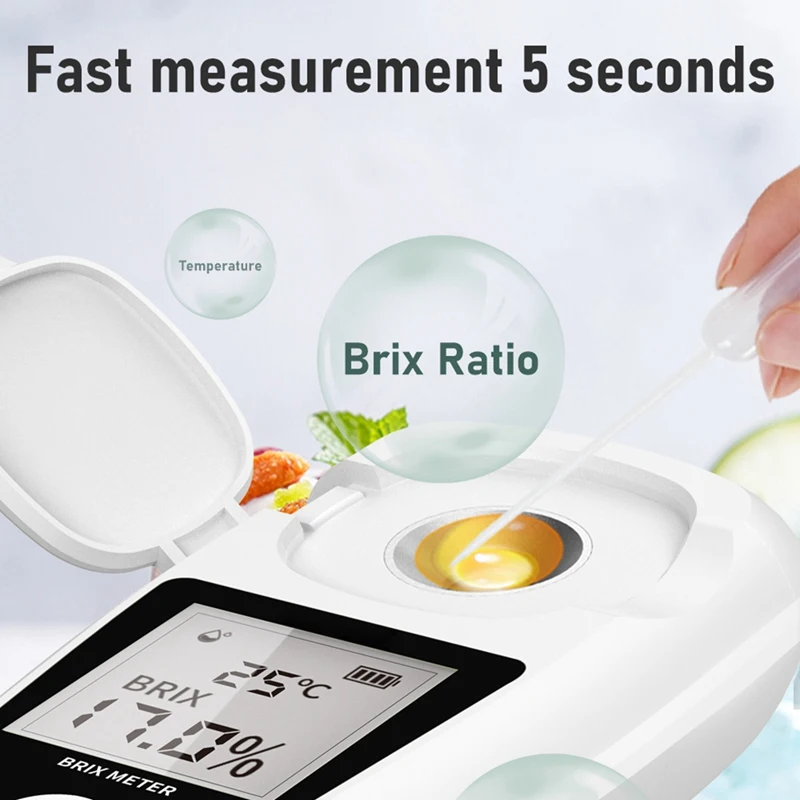 Hot Sale Digital Brix Meter Rechargeable Sugar Saccharometry Meter For Measuring The Liquid Sugar Content Of Fruit Drink Honey