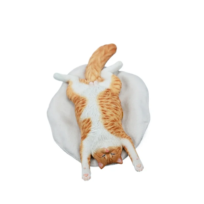 

Lying down cat model, sleeping kitten simulation pet periphery cute little ornament desktop figure