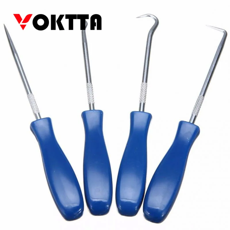 4Pcs Car Auto Vehicle Oil Seal Screwdrivers Set O-Ring Seal Gasket Puller Remover Pick Hooks Repair Car Extractor Garage Puller