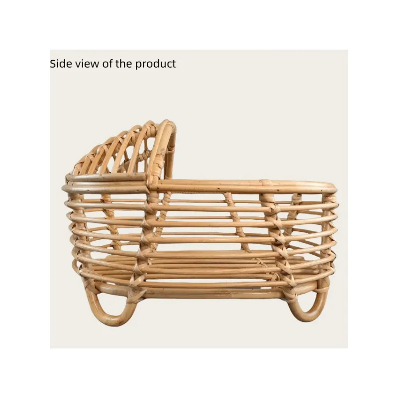 Handmade Brown Rattan Bed & Basket - Newborn Photography Props Practical Baby Furniture & Cherished Growth Souvenirs for Shoots view 6