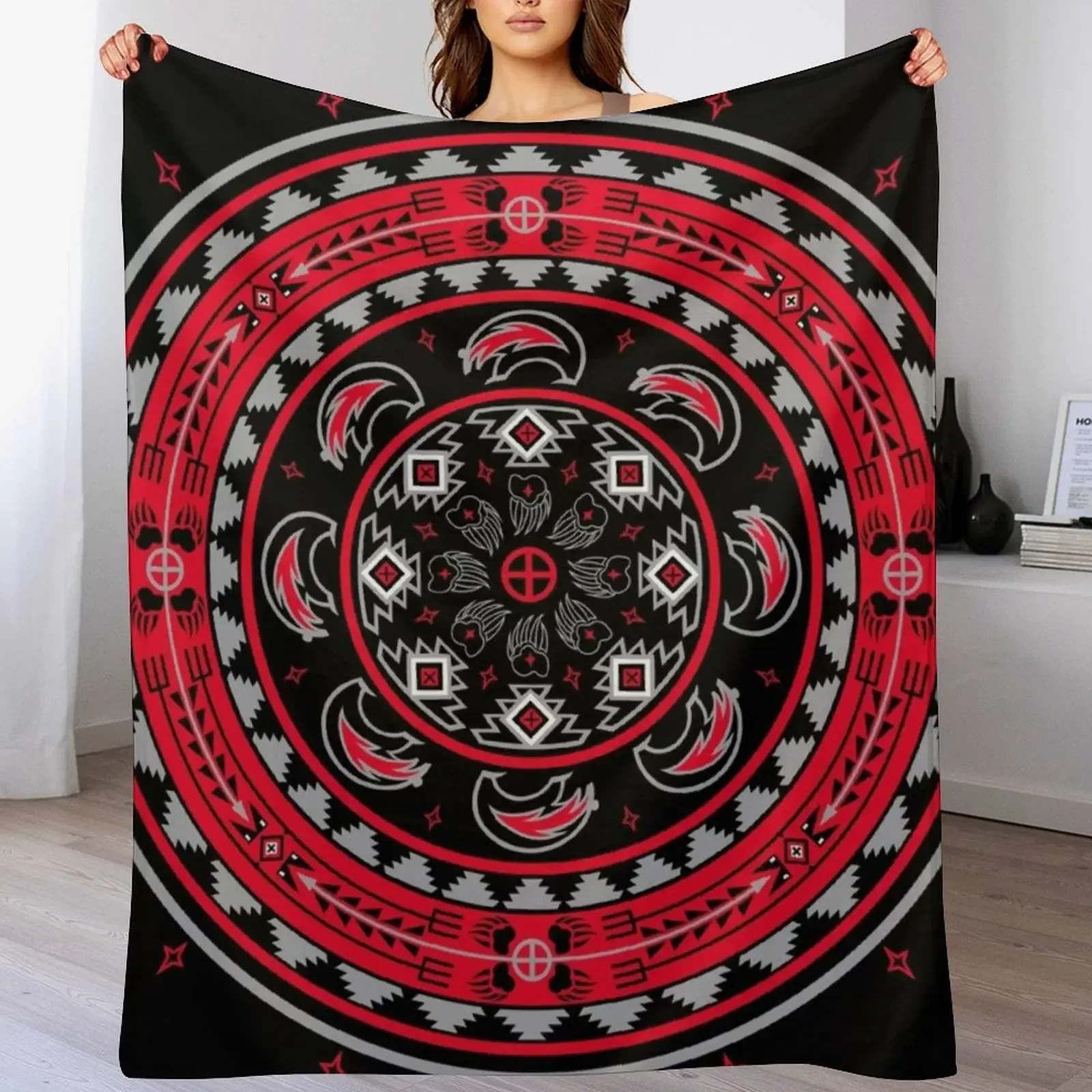 

Bear Spirit Red Throw Blanket Bed linens Hair For Decorative Sofa Large Blankets