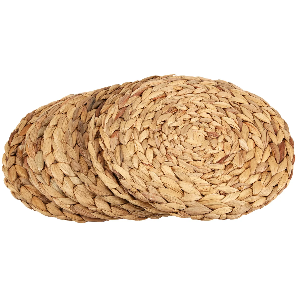 6 Pack Round Water Hyacinth Placemat,Quality Woven Wicker Table Place Mats,25cm