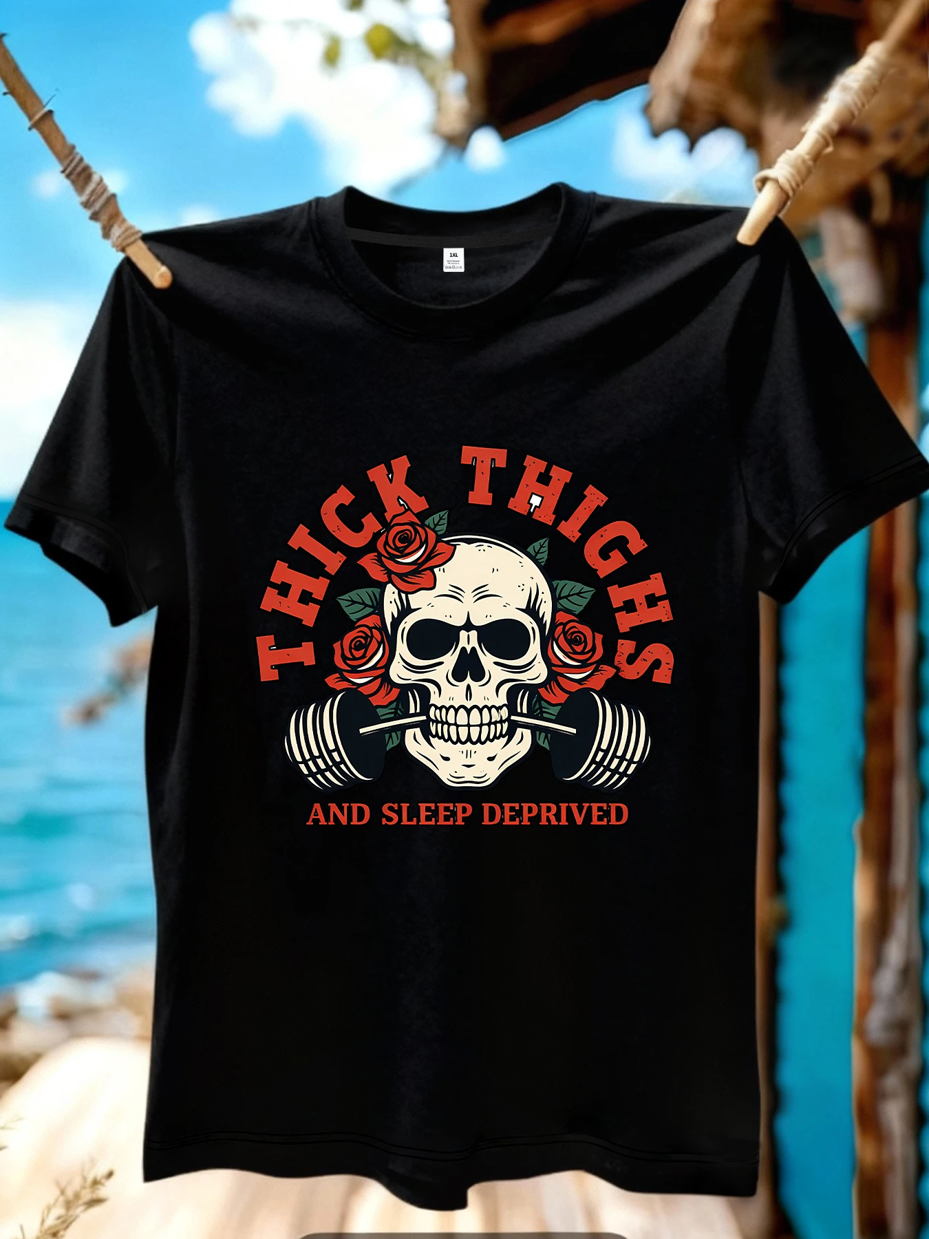

【JYDX139】Skull print plus size women's round neck T-shirt summer casual street fashion women's wild short-sleeved T-shirt