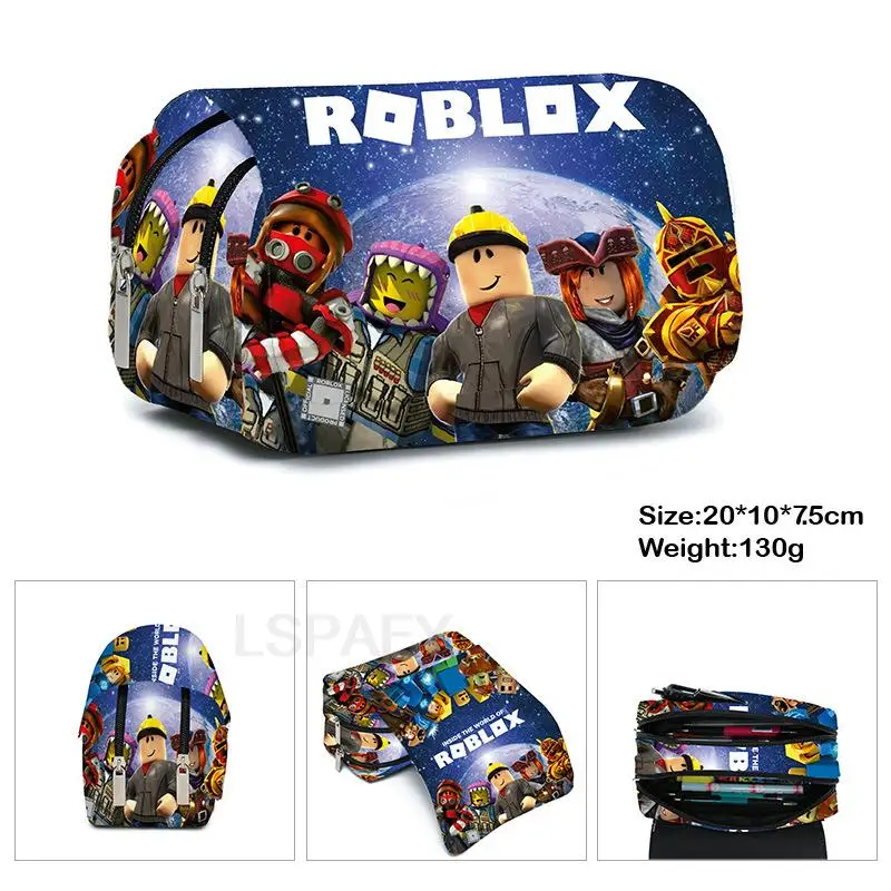 Borsa ROBLOX astuccio con cerniera astuccio in tela Twill astuccio per penne grande per forniture di cancelleria per la scuola degli studenti