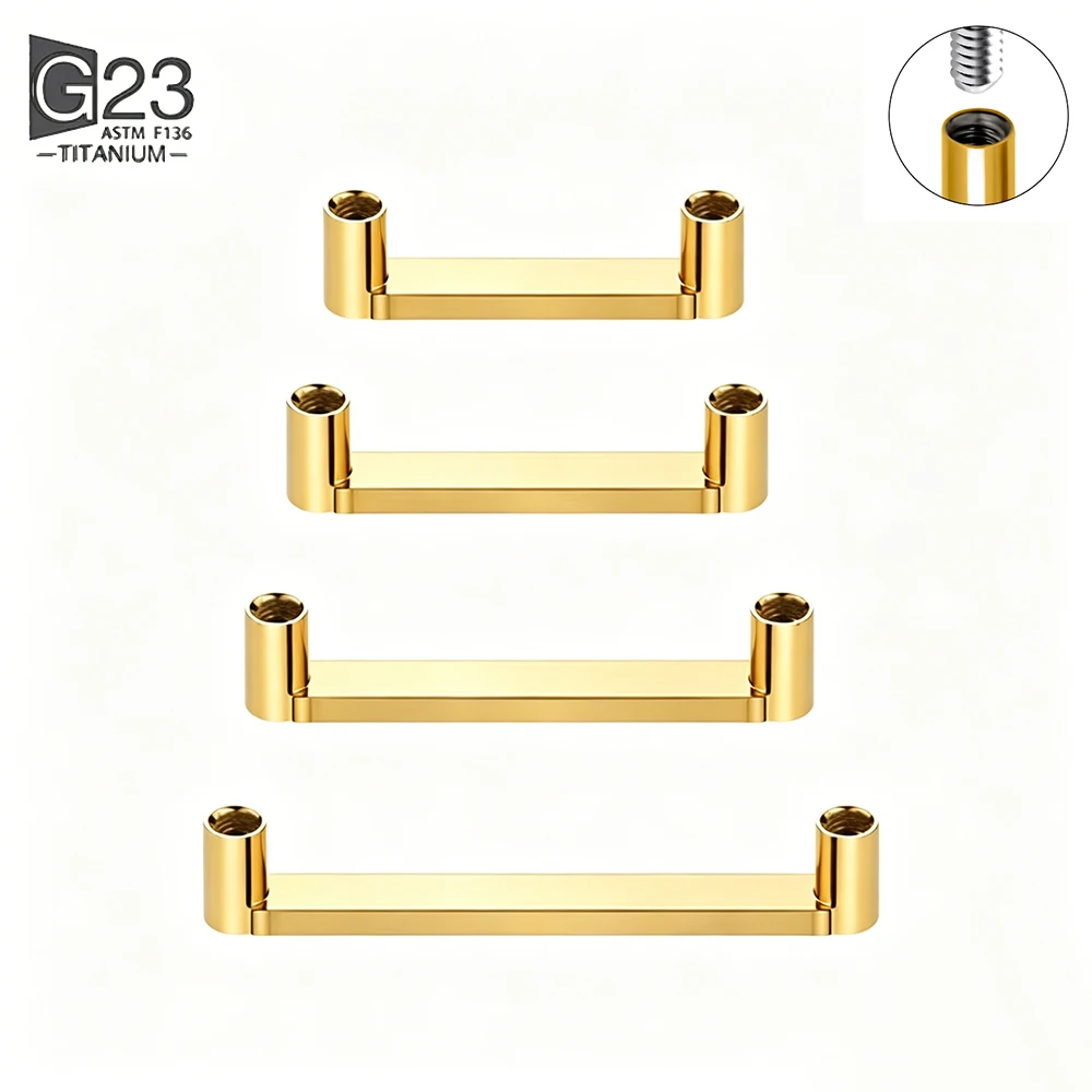 G23 Titanium Bezel Set Round CZ Dermal Stud Internally Threaded Double Head Surface Piercing Microdermal Implant Body Jewelry ﻿