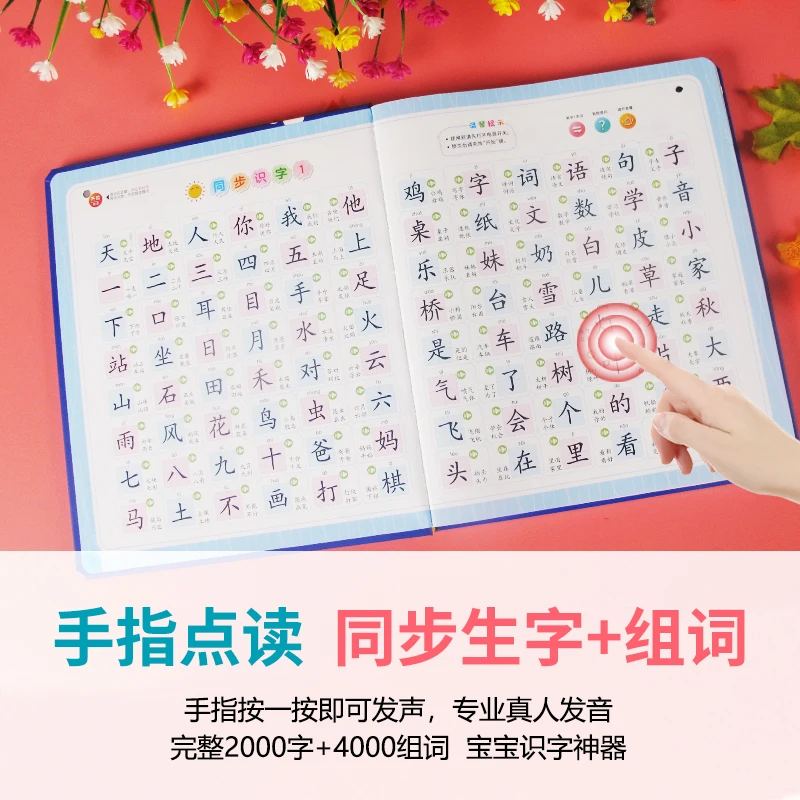 中国の文字の画像ブック、新しいオーディオブック、1280語、最初のグレード、教育材料、3-6 age