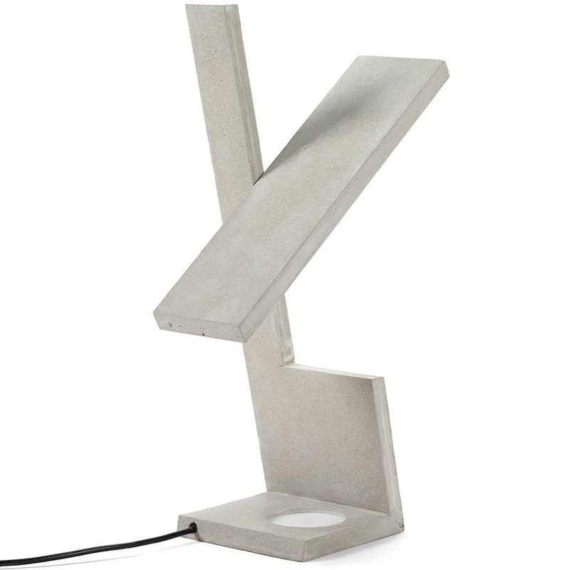 Concrete desk lamp niche design sense study living room bedroom bedside lamp decorative lamp