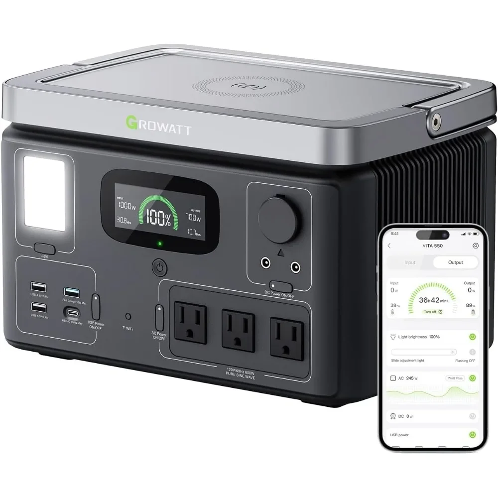 

Portable Power Station, VITA550 Solar Generator, 538Wh LiFePO4 Battery, 1.6 Hours Fast Charging for Outdoor Use Solution