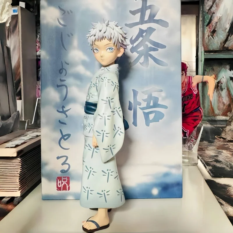 Heißer Verkauf Anime Jujutsu Kaisen Figuren Satoru Gojo Kindheit Action Figur Q Version Pvc Desktop Dekoration Spielzeug Weihnachten Geschenk