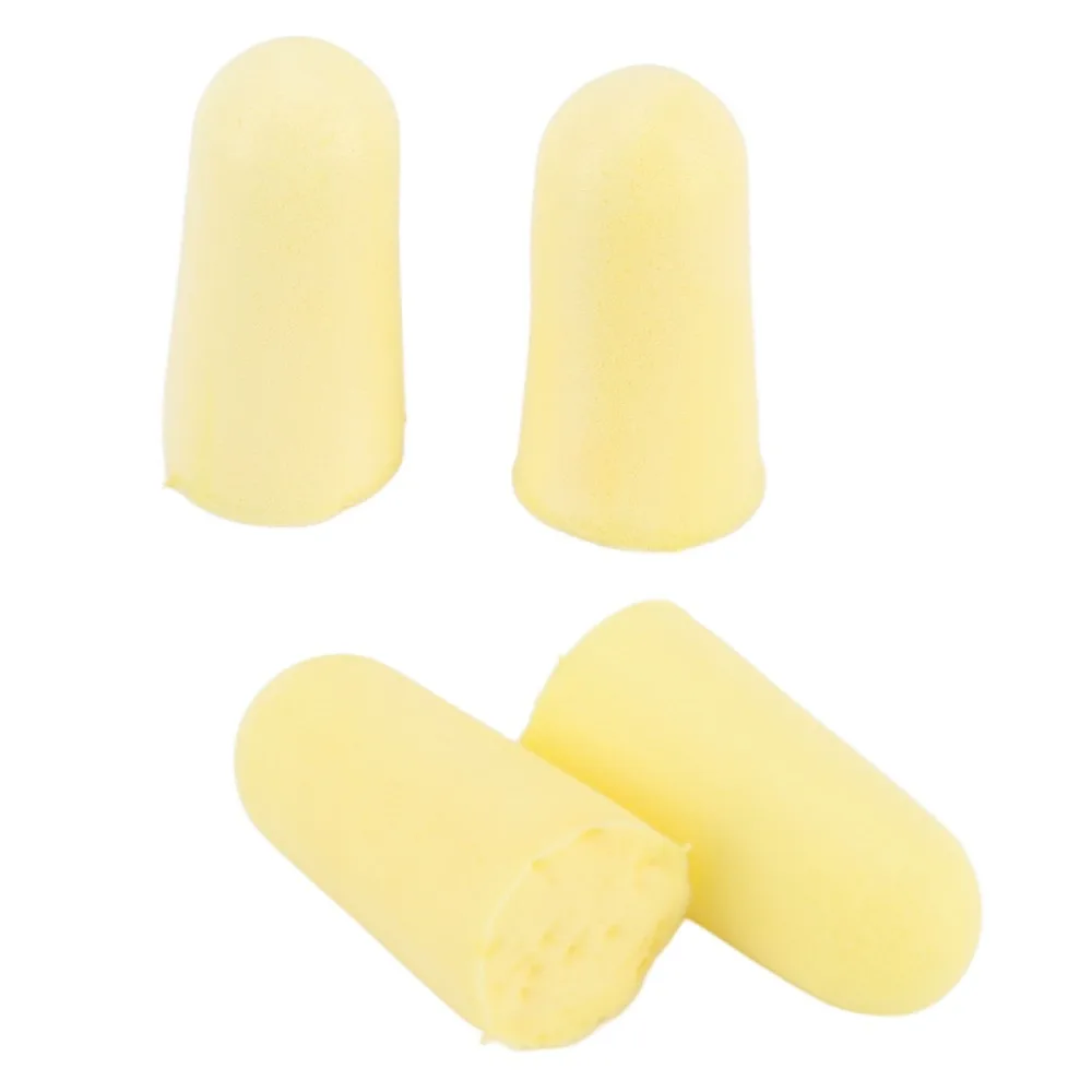 60Pcs Yellow, Blue 60Pcs Slow Rebound Foam Ear Plugs 25 x 13mm Slow Rebound Sponge Washable Noise Reduction Earplugs