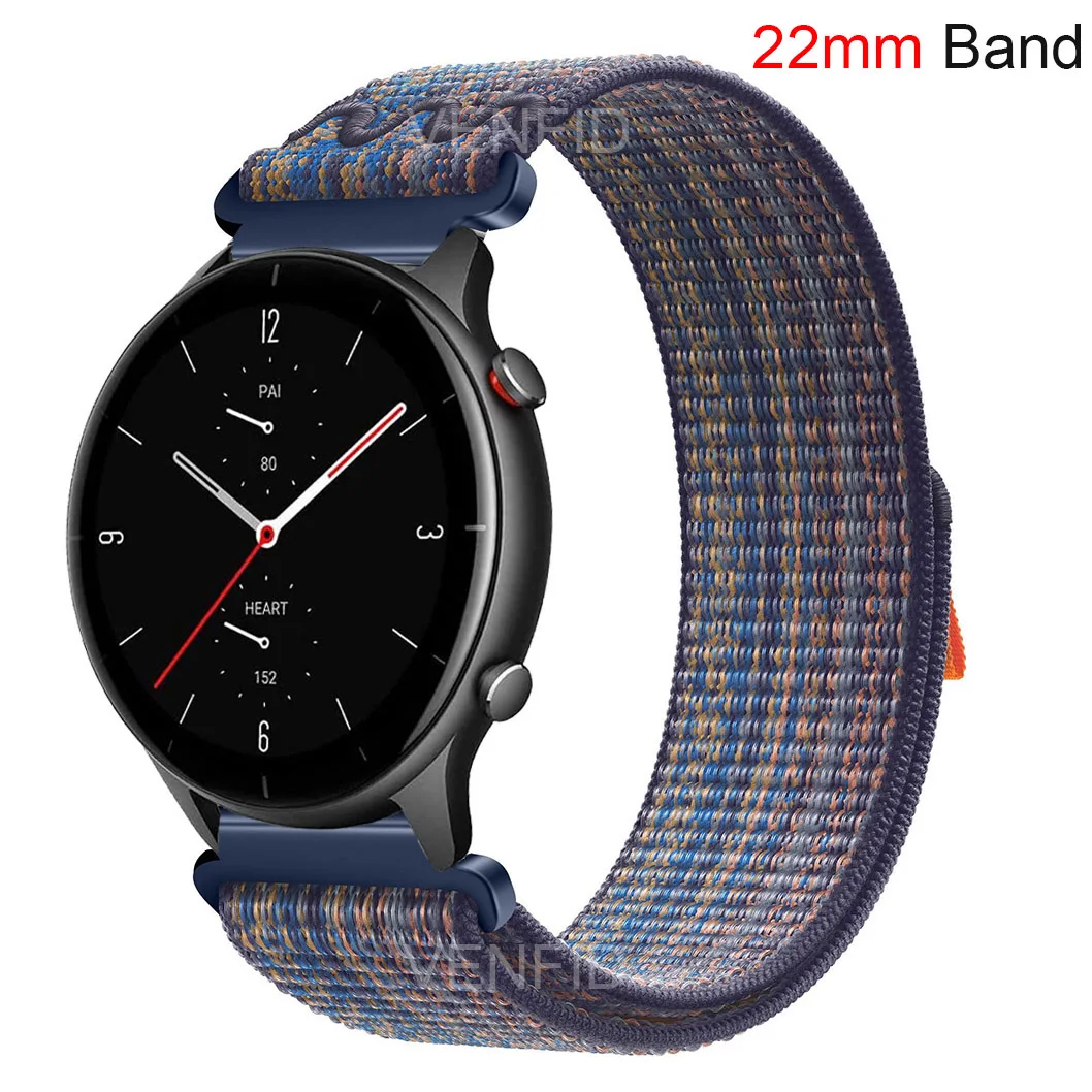 22mm Braided Nylon Band For Huami Amazfit GTR 4 3 2 2e Pro Sports Women Men Magic Watch Strap Loop For GTR 47mm Pace Stratos