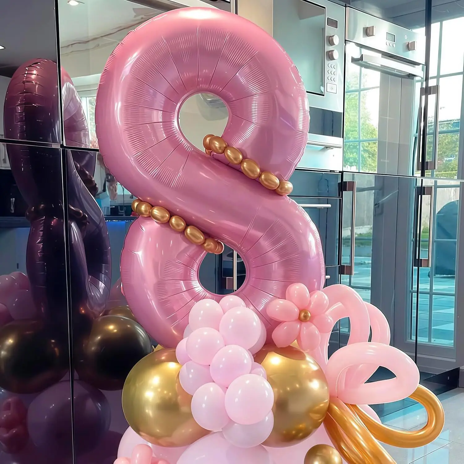 32 inch pink digital aluminum foil balloons, suitable for weddings, birthdays, themed parties, pre wedding parties, graduation c