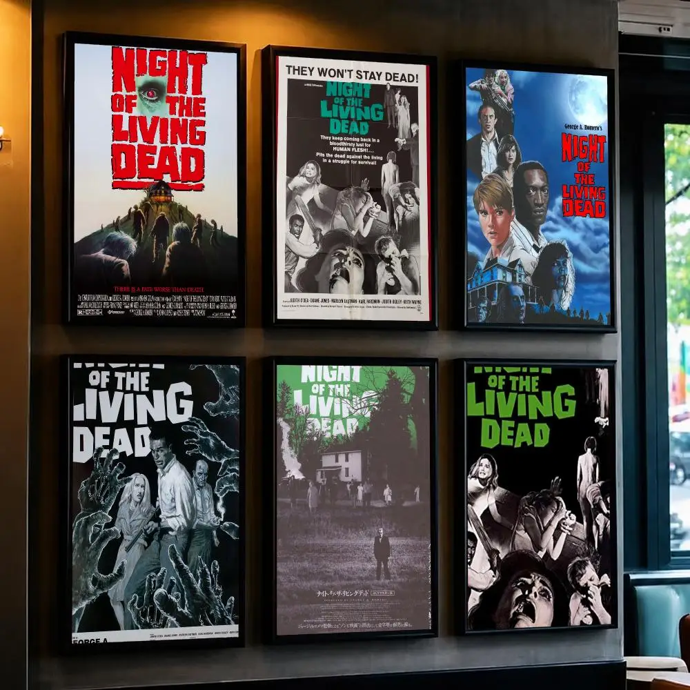classic movie N-Night of the Living Dead-D Poster Minimalist Wall Sticker for Cafe Office Bar Home Decor and Gift
