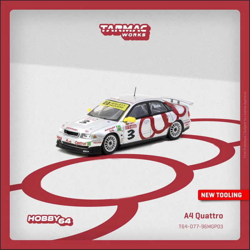 

(Предзаказ) Tarmac Works 1:64 A4 Quattro Macau Guia Race 1996 Winner Frank Biela Литая под давлением модель коллекционной машины