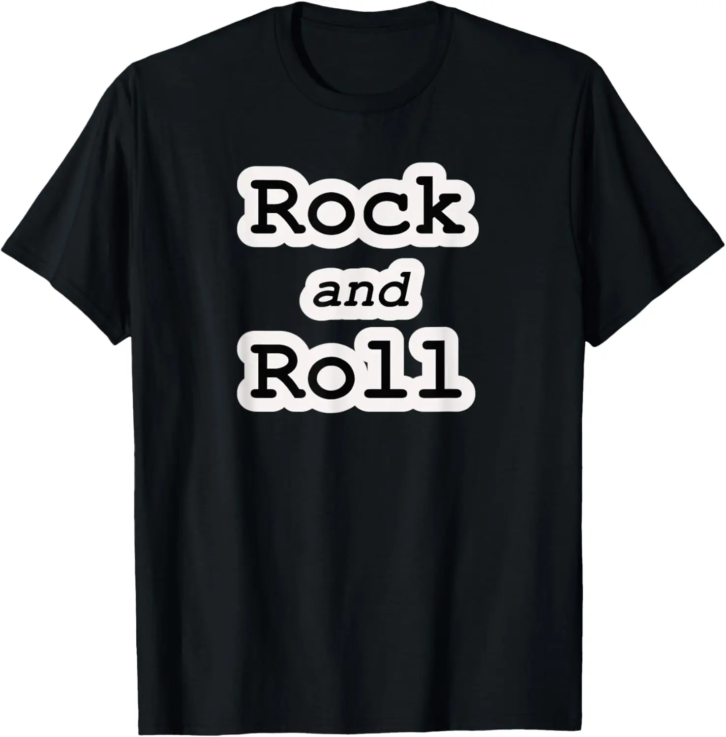 rock and roll music black and white design writing T-Shirt