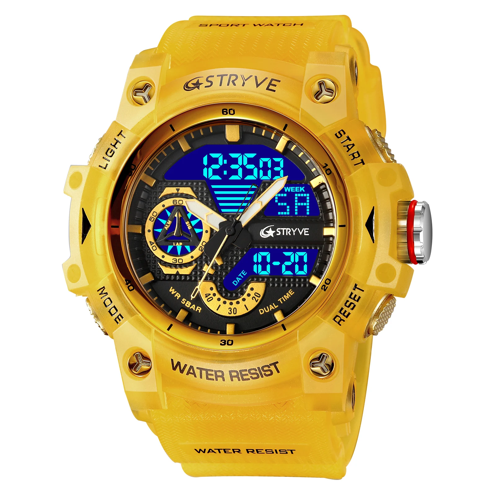 Sport Watches Waterproof STRYVE Brand Dropshipping Watch Stopwatch Alarm Clock 8029 Young Fashion Quartz Wristwatches