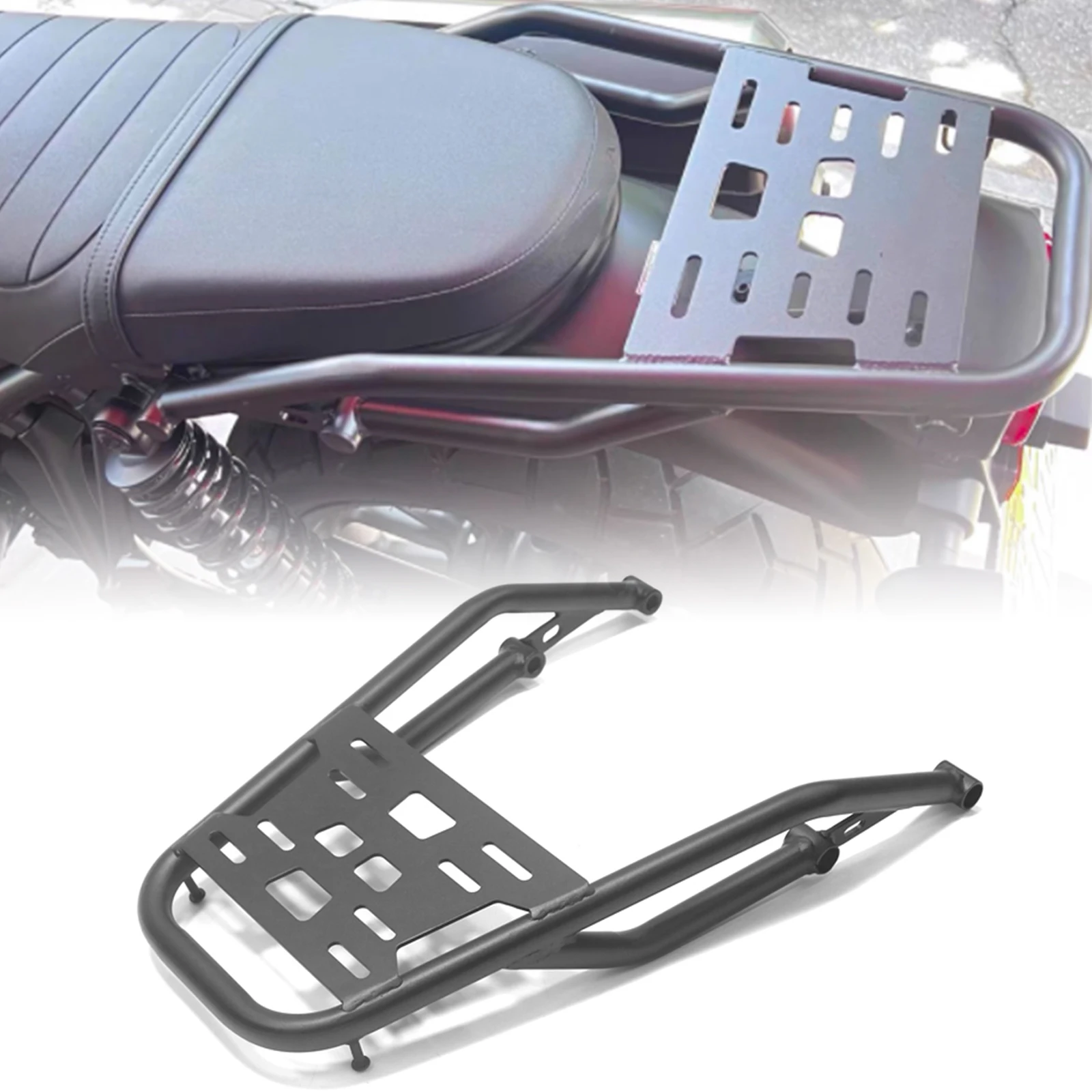 Motorcycle Rear Passenger Backrest Shelf Bar Kit Seat Carrier Cargo Luggage Storage Rack Holder For 2023-2026 Honda CL300 CL500