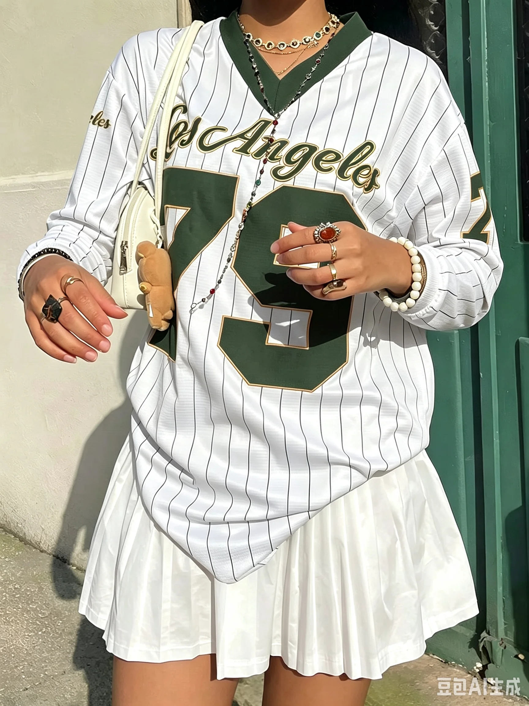 Bestseller Los Angeles Nr. 79 Fußballtrikot Amerikanischer Stil Street Jersey V-Ausschnitt Langarm Sommer Trend Lässiges Mode-T-Shirt – Detail 7