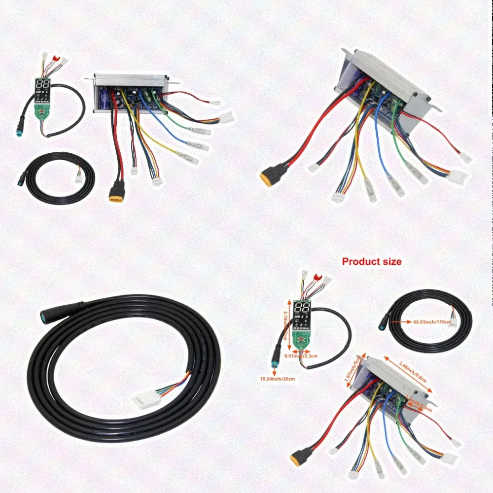 36V Electric Scooter Control System Kit for 10 Inch Models Including Mainboard Display Unit and 170cm Data Communication Cable