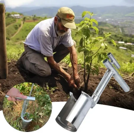 Soil Sampler Stainless Steel Handheld Garden Barrel Transplanter Digging Seedlings Artifact Agricultural Puncher Planting Tool