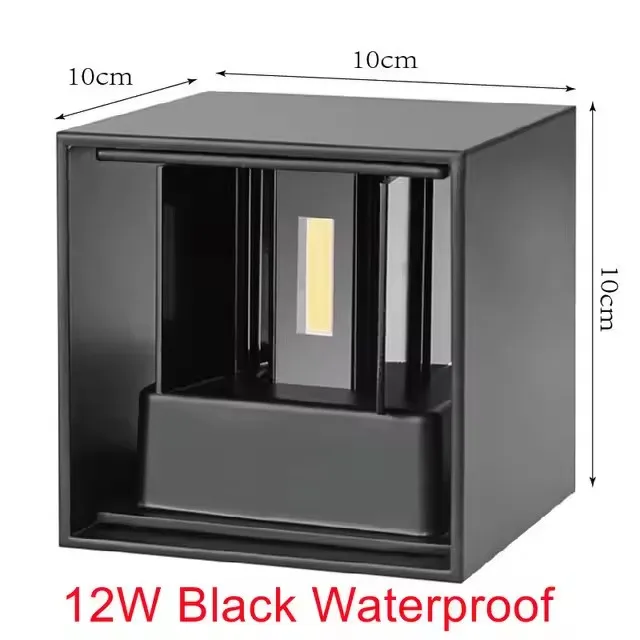 6W/12W LED-wandlamp Buiten Waterdicht IP65 Veranda Tuin Wandlamp & Binnen Slaapkamer Nachtkastje Decoratie Verlichting Lamp Aluminium