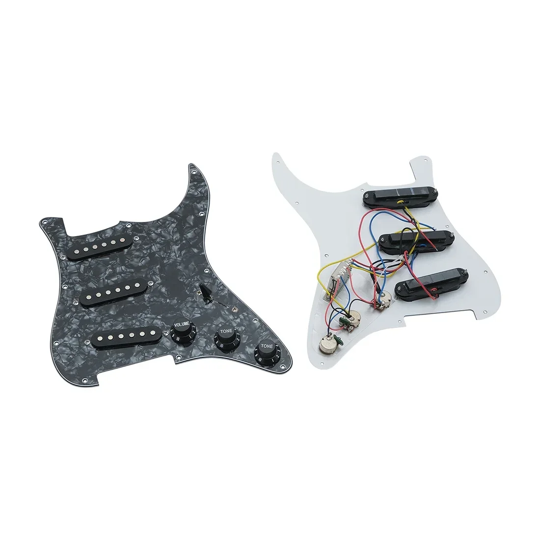 2Pcs ST Electric Guitar Guard Three Single Pickup Panel White Black 6 Hole Single Coil Pickups Pickguard Guitar Accessories