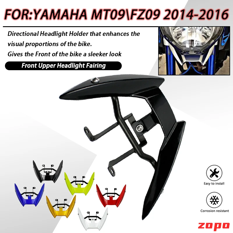 

For Yamaha MT 09 MT-09 MT09 FZ 09 FZ09 FZ-09 2014 2015 2016 Motorcycle Headlight Front Upper Fairing Stay Bracket Mount Holder