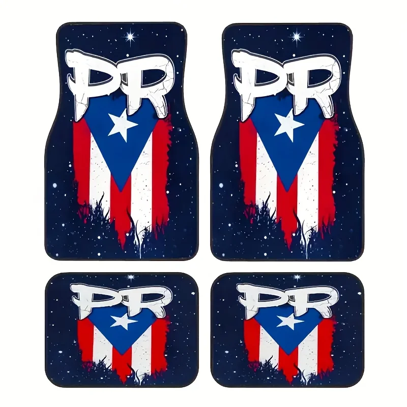 Puerto Rican Pride Car Floor Mats 4pcs Set Perfect Gift for Men and Women Vehicle Interior Protection Stylish Interior Protect
