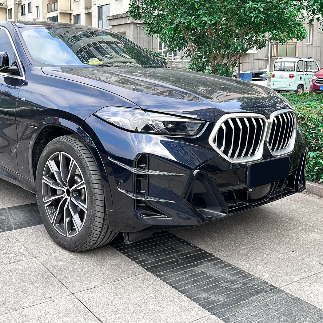   سيارة الجانب الأمامي تنفيس الهواء الفاصل لسيارات BMW X6 G06 LCI M Sport 2023 + الفاصل المفسد الرياح شفرة سكين تقليم الجسم أطقم الملحقات