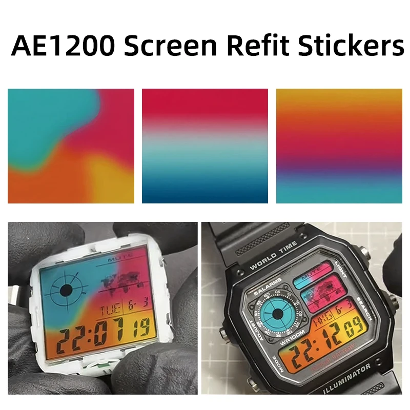 Screen Stickers For CASIO AE1200 AE1300 DIY screen modification color film high-quality dial set watch modification accessories