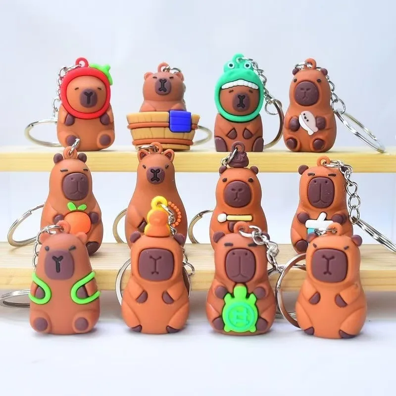 

Kawai капибара брелки для автомобиля брелок аниме мультфильм Капибала кулон женская кукла брелок очаровательные праздничные подарки ювелирные игрушки