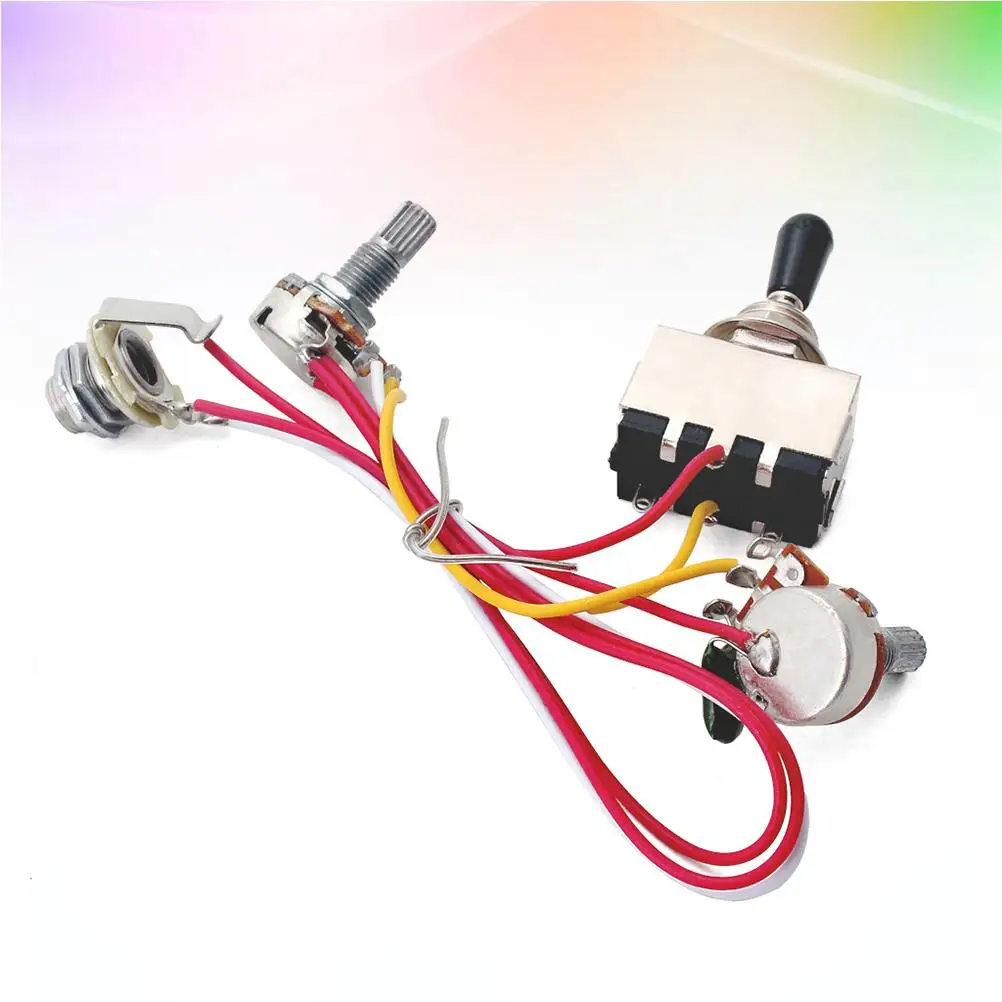 

Black Hat Potentiometer 1T1V Guitar Wiring Harness 500K 1 Volume 1 Tone Toggle Switch Electric Bass Kit Control Board