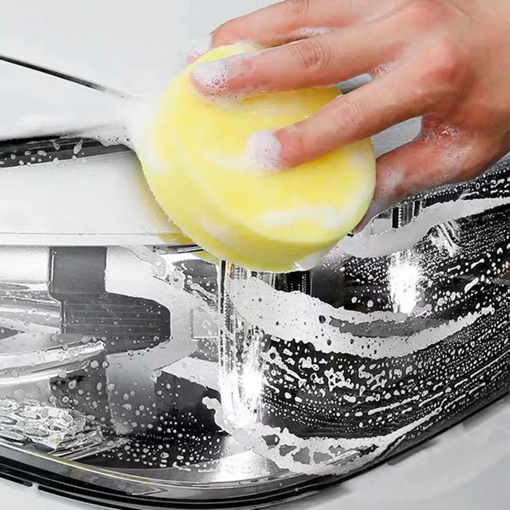 Car Wipe Sponge Car-Care Waxing Sponge Round Car Cleaning  Lightweight Car Easy Foaming Polishing Pad