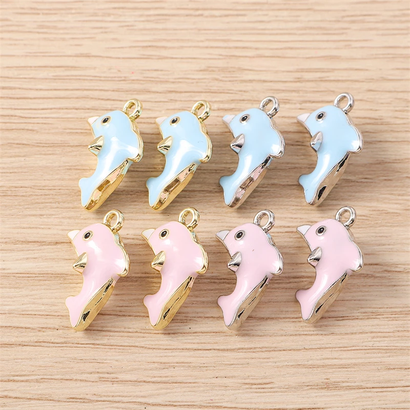 5 Stück niedliche, gemischte Emaille-Anhänger mit Motiven von Meereslebewesen wie Fischen, Hummern und Korallen zum Basteln von Ohrringen, Anhängern, Halsketten, DIY-Bastelarbeiten und Schmuckaccessoires. – Detail 11