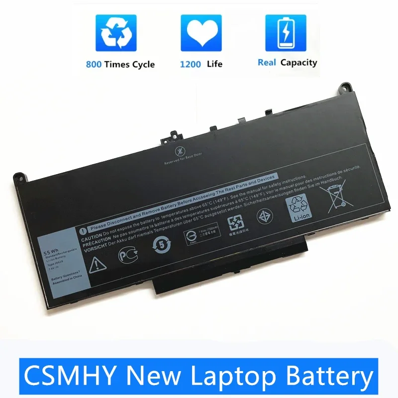 CSMHY New J60J5 Replacement Laptop Battery For Dell Latitude E7270 E7470 7270 7470  J60J5 R1V85 MC34Y 242WD 7.6V 55Wh