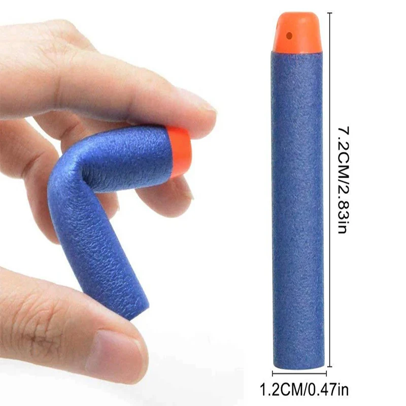 7.2cm 50/100 buah Nerf peluru lembut anak panah kepala bulat isi ulang spons anak mainan anak-anak pistol peluru untuk NERF n-strike blasks