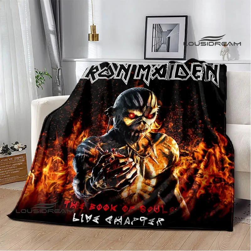 3D Rock band I-Iron-M-Maiden Printed blanket Warm blankets Flannel Soft and comfortable blanket bed linings Birthday Gift